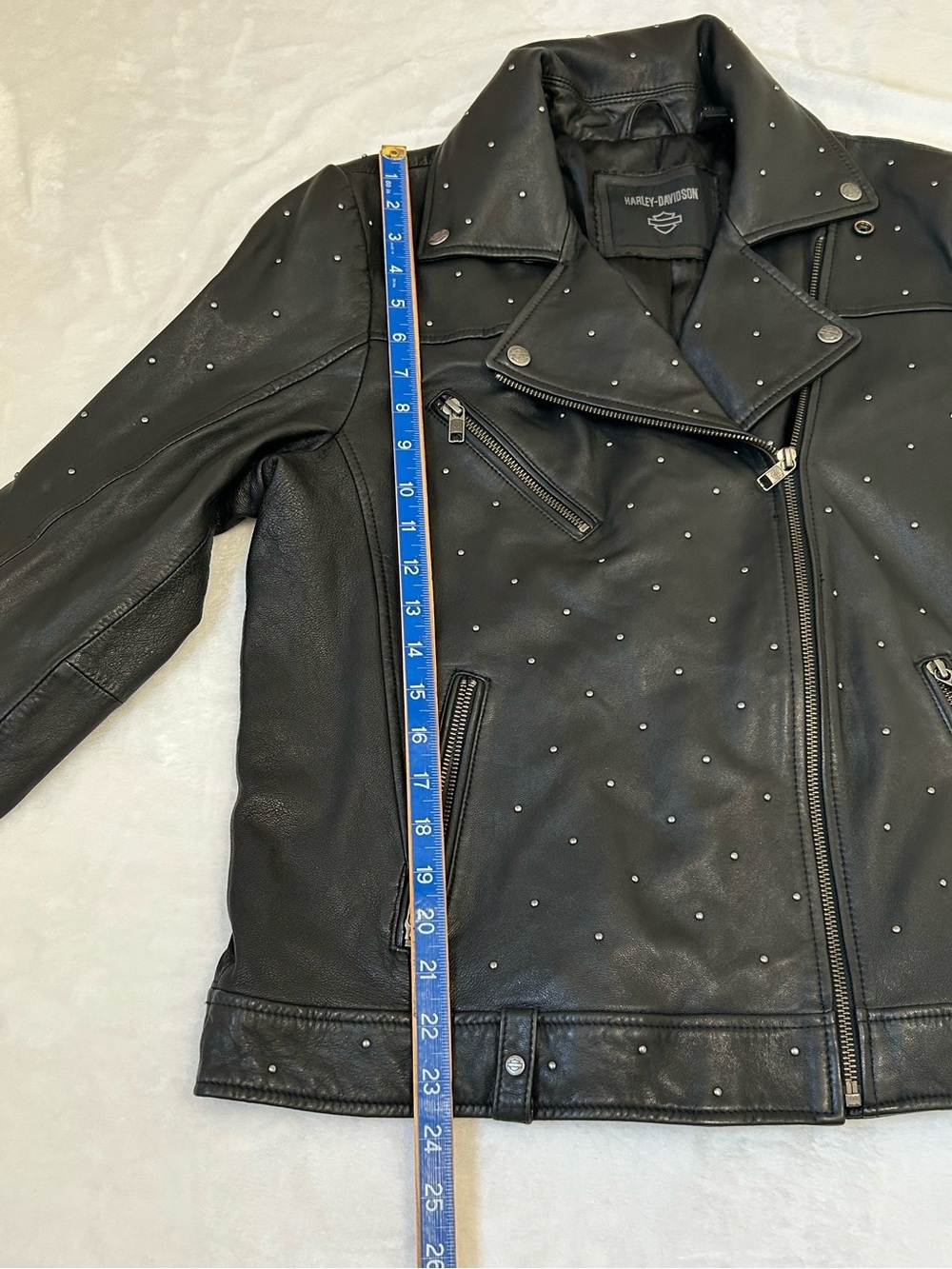Harley-Davidson Studded Lambskin Leather Jacket Size Large - Picture 13 of 14